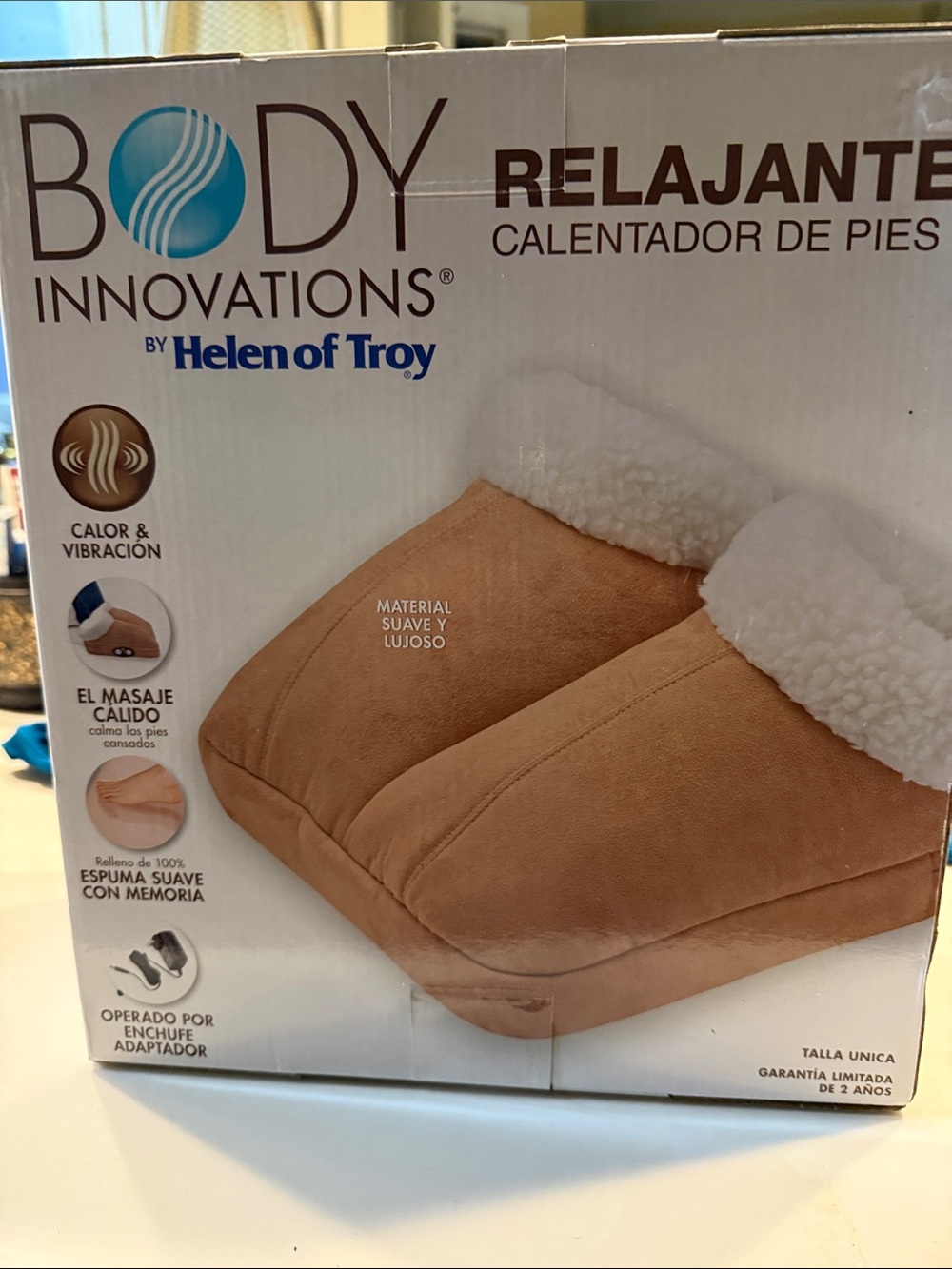 Body Innovations by Helen of Troy Tan Foot Warmer with Plush Shearling Collar